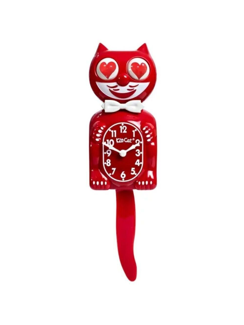 Classic Red Kit Cat Klock with Heart Eyes